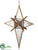 Star Ornament - Gold Antique - Pack of 2