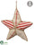 Linen Star Ornament - Red Beige - Pack of 12