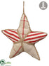 Silk Plants Direct Linen Star Ornament - Red Beige - Pack of 12