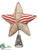Linen Star Tree Topper - Red Beige - Pack of 8