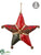 Plaid Star Ornament - Red Green - Pack of 6