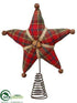 Silk Plants Direct Plaid Tree Topper - Red Green - Pack of 3