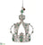 Rhinestone Crown Ornament - Jade Silver - Pack of 1