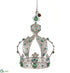 Silk Plants Direct Rhinestone Crown Ornament - Jade Silver - Pack of 1