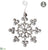 Rhinestone Snowflake Ornament - Clear - Pack of 6