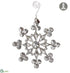 Silk Plants Direct Rhinestone Snowflake Ornament - Clear - Pack of 6
