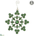 Silk Plants Direct Rhinestone Snowflake Ornament - Jade - Pack of 6