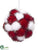 Ball Ornament - Red White - Pack of 6