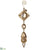 Rhinestone Drop Ornament - Gold Amber - Pack of 6