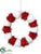 Wreath Ornament - Red White - Pack of 12
