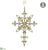 Rhinestone Starburst Ornament - Gold Clear - Pack of 6