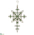 Silk Plants Direct Rhinestone Starburst Ornament - Jade Silver - Pack of 6