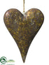 Silk Plants Direct Heart Ornament - Gold Antique - Pack of 12