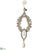 Rhinestone, Pearl Drop Ornament - Gold Pearl - Pack of 6