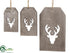 Silk Plants Direct Wood Reindeer Ornament - Gray - Pack of 40