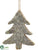 Wood Tree Ornament - Green Gray - Pack of 12