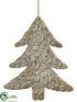 Silk Plants Direct Wood Tree Ornament - Green Gray - Pack of 8