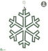 Silk Plants Direct Rhinestone Snowflake Ornament - Jade Silver - Pack of 4