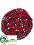 Silk Plants Direct Twig Ball Ornament - Red - Pack of 6