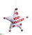 Merry Christmas Star Ornament With Bell - Beige Red - Pack of 6