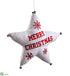 Silk Plants Direct Merry Christmas Star Ornament With Bell - Beige Red - Pack of 2