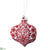 Embroidery Padded Onion Ornament - Red White - Pack of 6