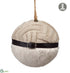 Silk Plants Direct Knitted, Fur Ball Ornament With Buckle - Beige White - Pack of 12