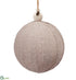 Silk Plants Direct Linen Ball Ornament - Gray - Pack of 12