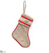 Silk Plants Direct Joy Stocking Ornament - Red Beige - Pack of 12
