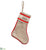 Peace Stocking Ornament - Red Beige - Pack of 12