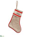 Silk Plants Direct Peace Stocking Ornament - Red Beige - Pack of 12