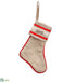 Silk Plants Direct Noel Stocking Ornament - Red Beige - Pack of 12