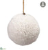 Silk Plants Direct Fur Ball Ornament - Cream - Pack of 12