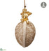 Silk Plants Direct Angel Lace Egg Shape Ornament - Gold Beige - Pack of 3