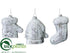 Silk Plants Direct Stocking, Mitten, Hat Ornament - White Silver - Pack of 8