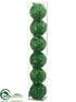 Silk Plants Direct Beaded Ball Ornament - Green Glittered - Pack of 12
