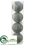Silk Plants Direct Beaded Ball Ornament - Silver Glittered - Pack of 12