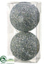 Silk Plants Direct Beaded Ball Ornament - Silver Glittered - Pack of 12
