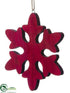 Silk Plants Direct Snowflake Ornament - Red - Pack of 20
