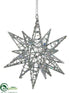 Silk Plants Direct Star Ornament - Silver - Pack of 12