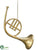 French Horn Ornament - Gold - Pack of 12