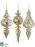 Silk Plants Direct Finial Ornament - Gold - Pack of 16