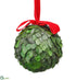 Silk Plants Direct Preserved Leaf Ball Ornament - Green - Pack of 8