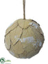 Silk Plants Direct Ball Ornament - Beige Green - Pack of 12