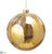 Glittered Plastic Ball Ornament - Gold White - Pack of 24