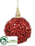 Silk Plants Direct Ball Ornament - Red - Pack of 36