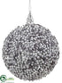 Silk Plants Direct Ball Ornament - Silver - Pack of 12