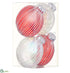 Silk Plants Direct Glittered Stripe Disc Ornament - Red White - Pack of 12