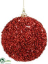 Silk Plants Direct Ball Ornament - Red - Pack of 8