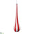 Plastic Teardrop Ornament - Red White - Pack of 12